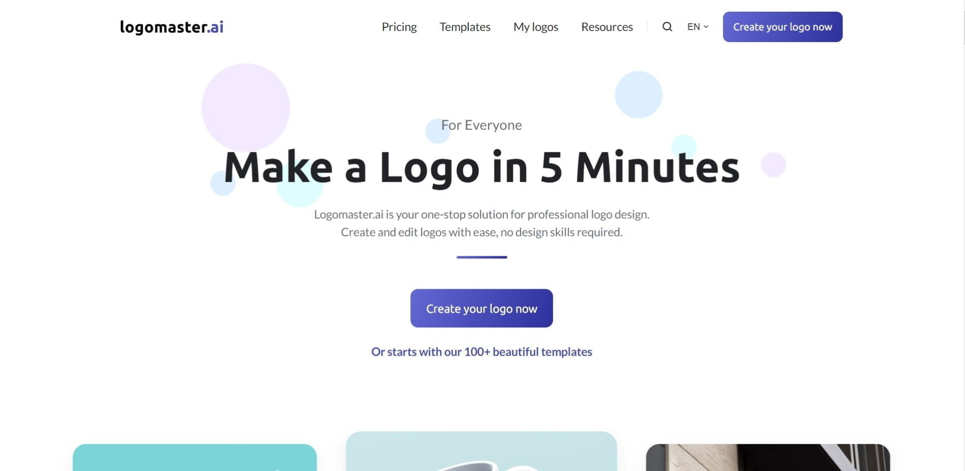 Logomaster is an AI logo maker designed to help businesses create professional and visually appealing logos without the need for design skills.